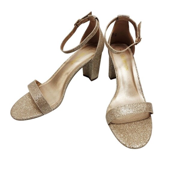 Dream Pairs Womens Glittery Block Heel Ankle Strap Sandals - Size 9 - Picture 6 of 13